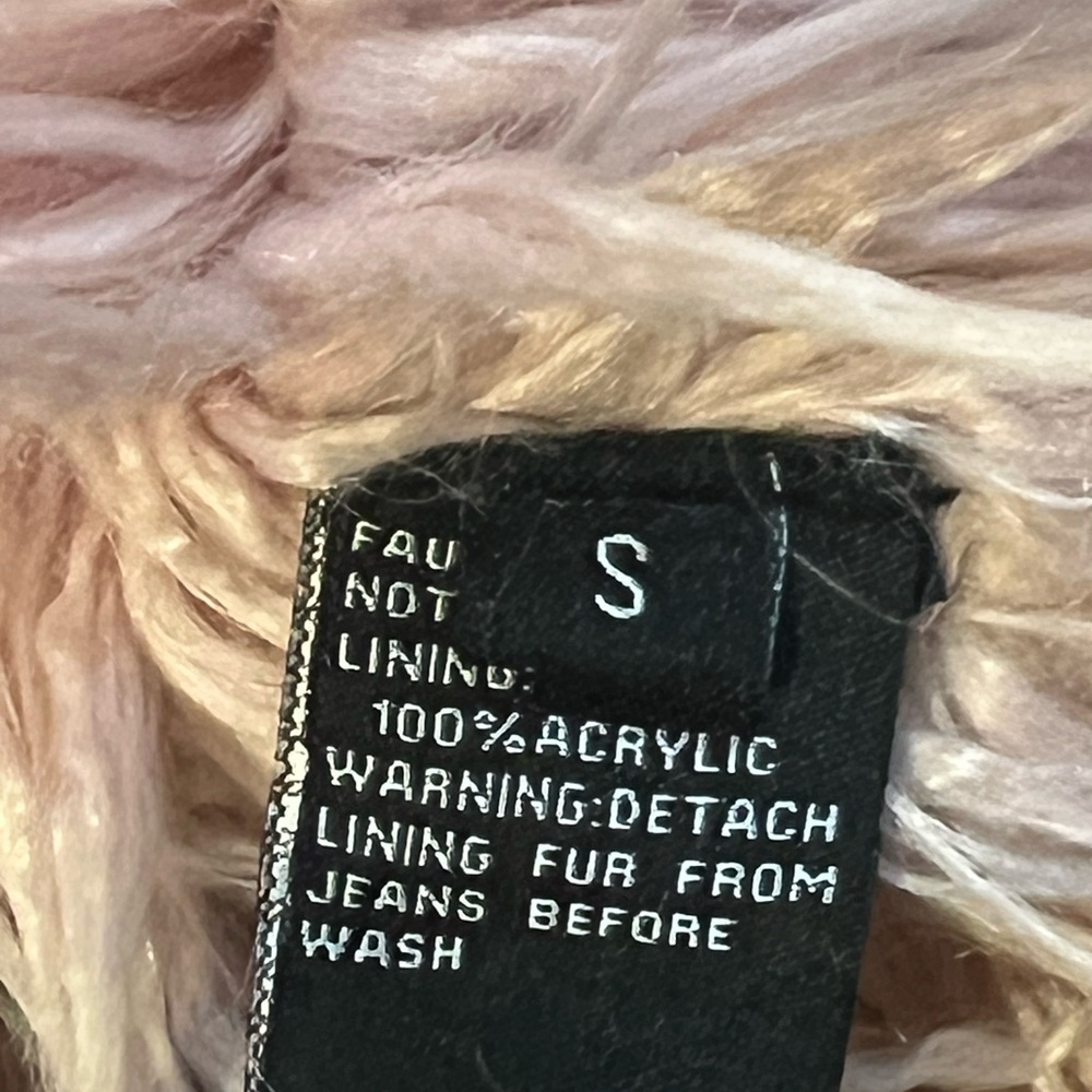 SHACI Shaggy Pink Faux Fur Jacket Size S NWOT - Picture 2 of 12